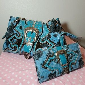 Turquoise Western Purse